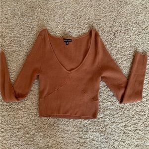 Brown/ Rust Kendall and Kylie cropped sweater from Pacsun